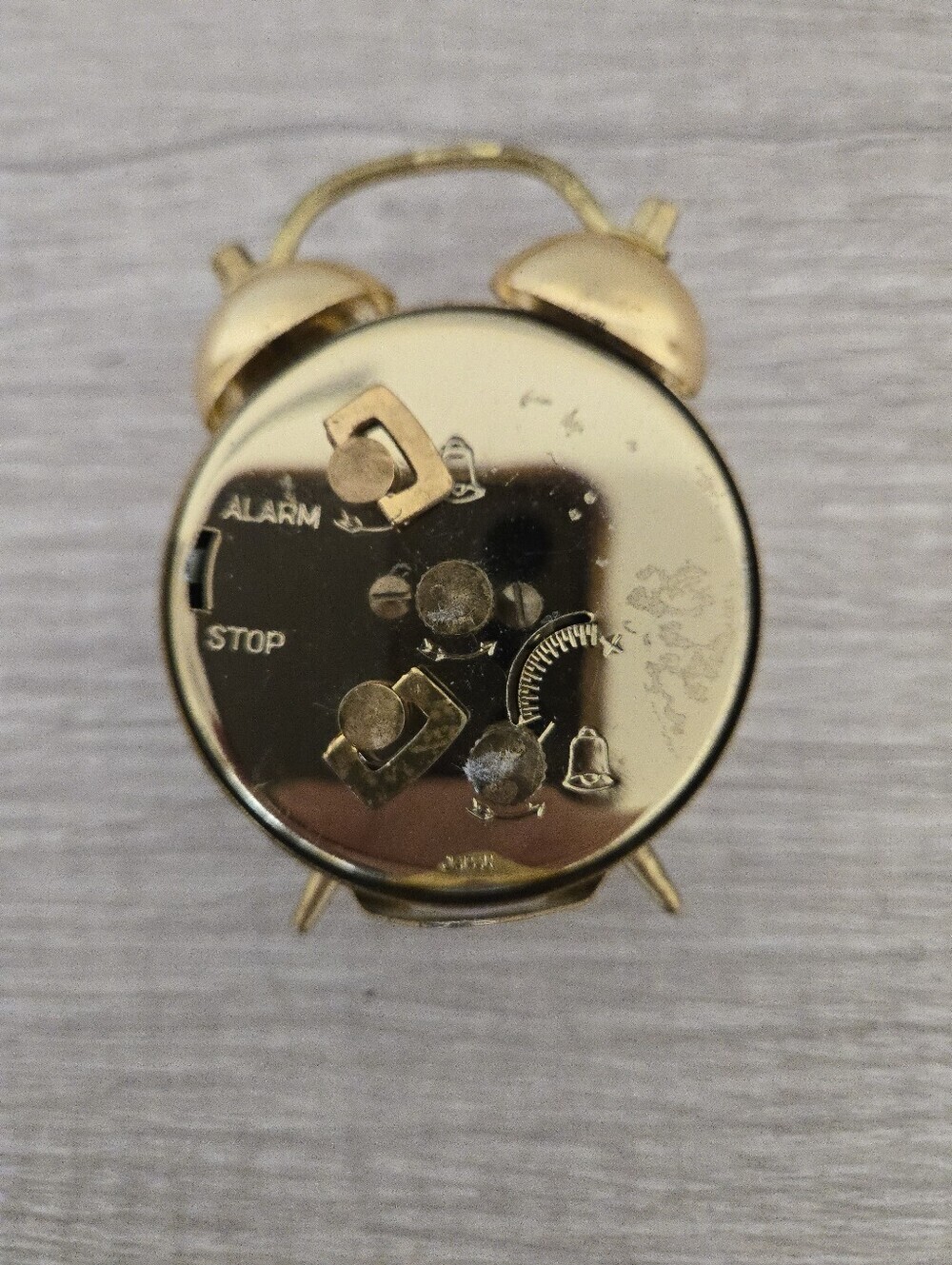 Vintage Linden mechanical twin bell alarm clock bejeweled - Picture 6 of 6